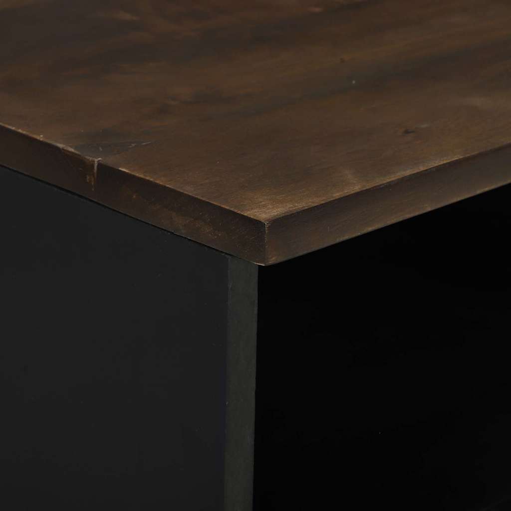 Nachttisch 2 pcs Walnuss 40 x 33 x 46 cm massives Mangoholz