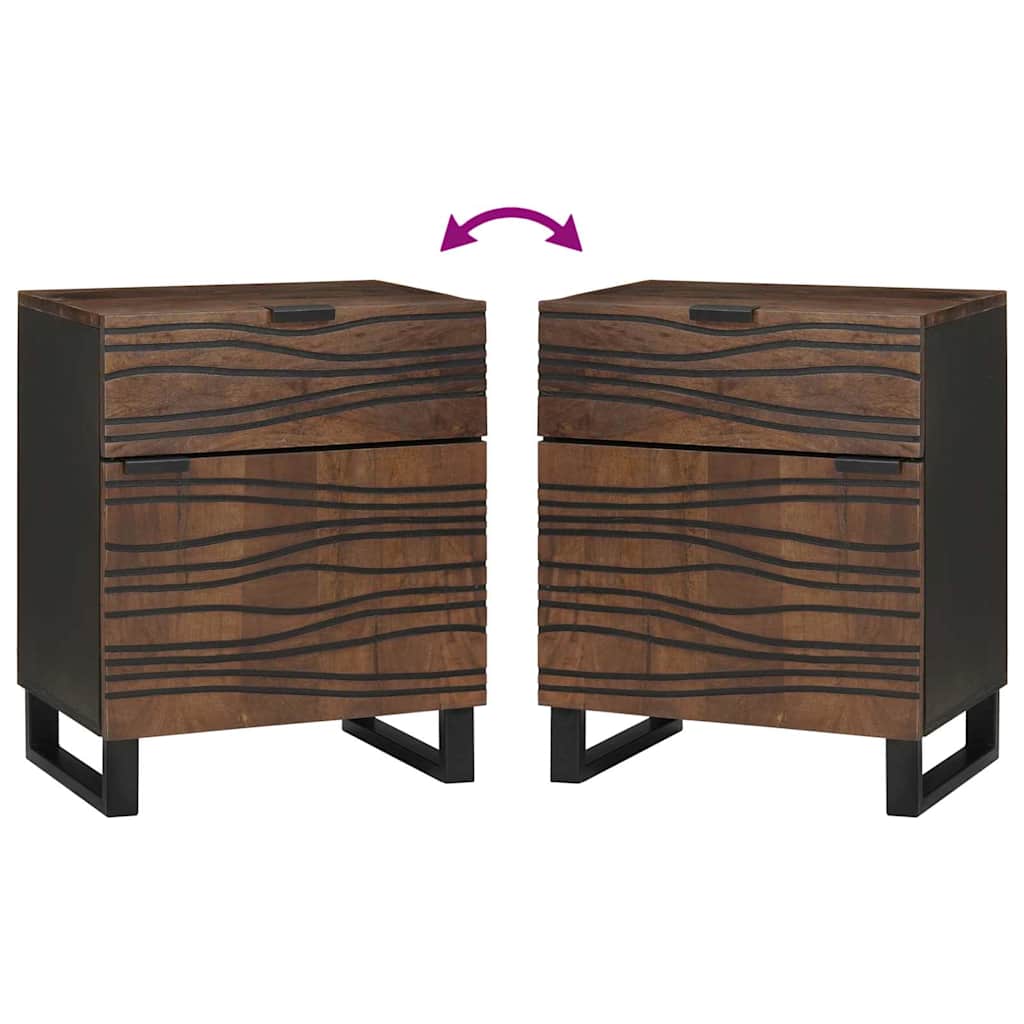 Nachttisch Walnuss 50 x 33 x 60 cm massives Mangoholz