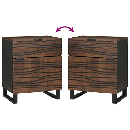 Nachttisch Walnuss 50 x 33 x 60 cm massives Mangoholz