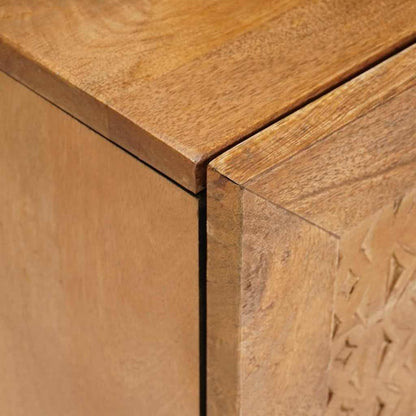 Nachttisch Hellbraun 40 x 33 x 46 cm massives Mangoholz