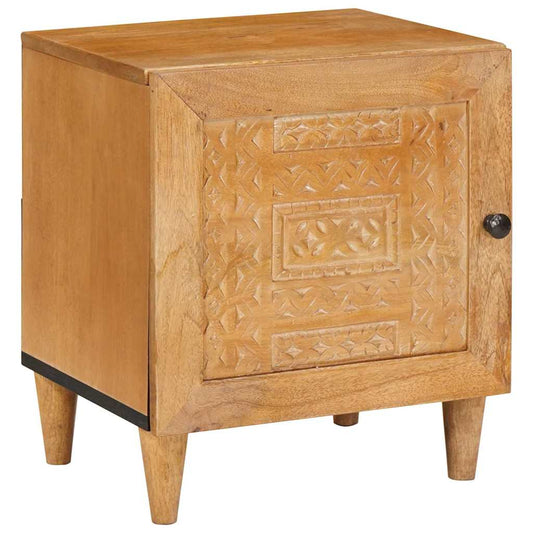 Nachttisch Hellbraun 40 x 33 x 46 cm massives Mangoholz