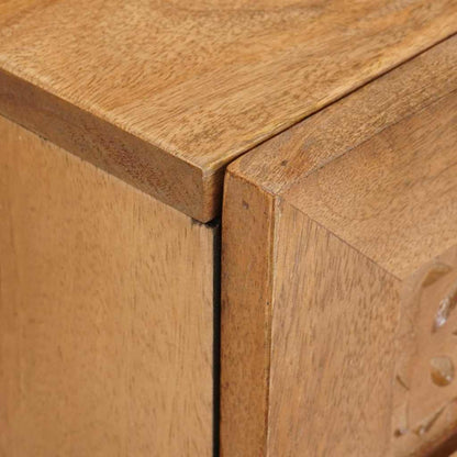 Nachttisch Hellbraun 40 x 33 x 46 cm massives Mangoholz