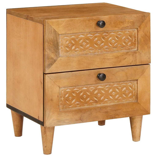 Nachttisch Hellbraun 40 x 33 x 46 cm massives Mangoholz