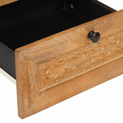 Nachttisch 2 pcs Hellbraun 40 x 33 x 46 cm massives Mangoholz