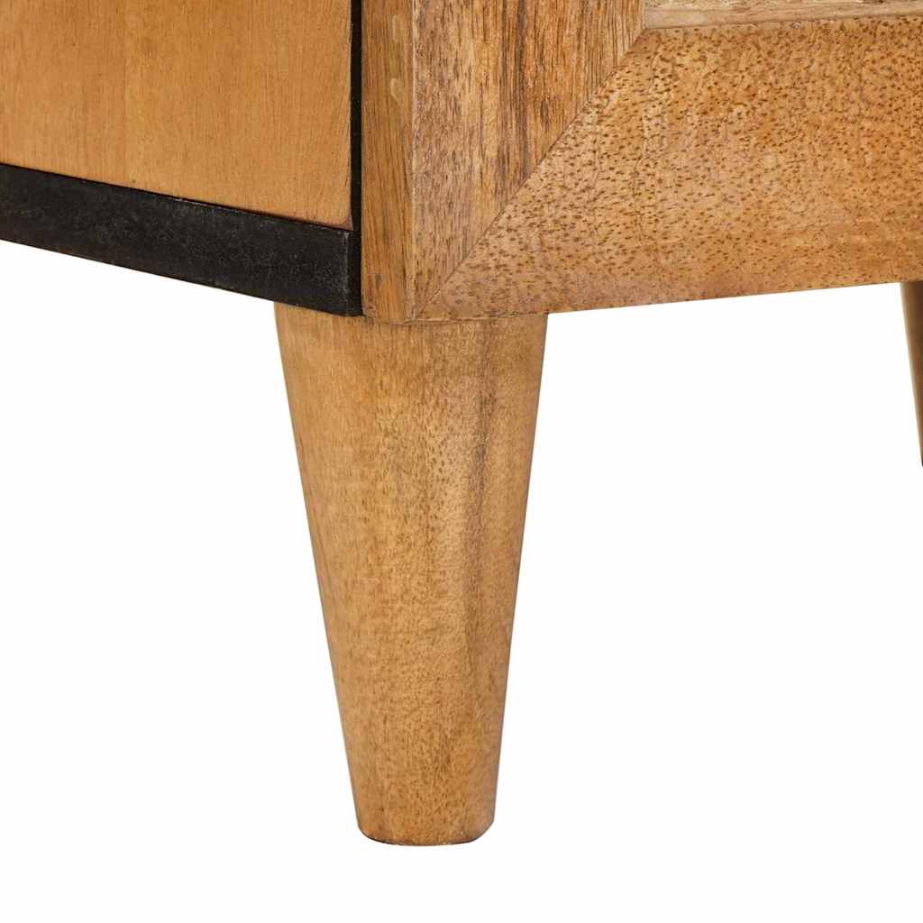 Nachttisch 2 pcs Hellbraun 40 x 33 x 46 cm massives Mangoholz