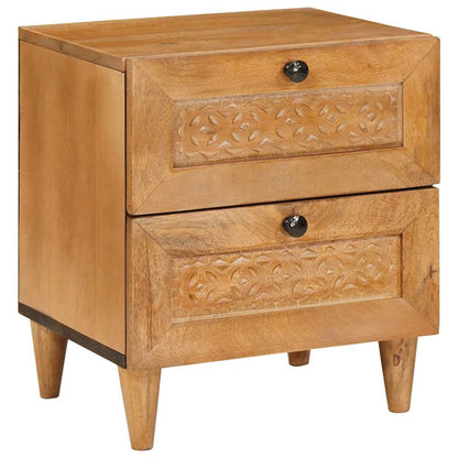 Nachttisch 2 pcs Hellbraun 40 x 33 x 46 cm massives Mangoholz