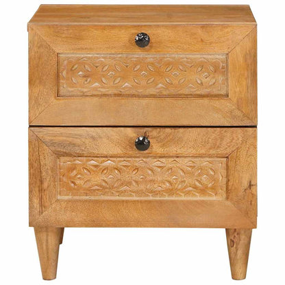 Nachttisch 2 pcs Hellbraun 40 x 33 x 46 cm massives Mangoholz