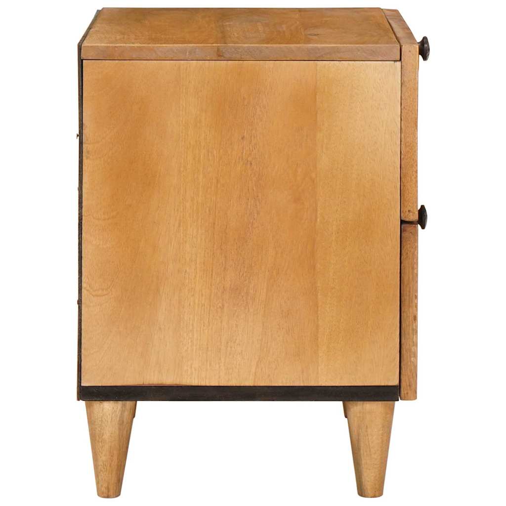 Nachttisch 2 pcs Hellbraun 40 x 33 x 46 cm massives Mangoholz