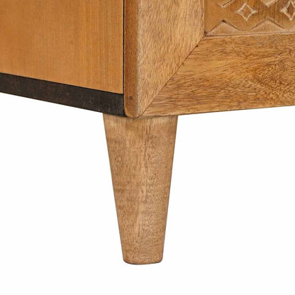 Sideboard mit Tür Hellbraun 60 x 33 x 75 cm massives Mangoholz
