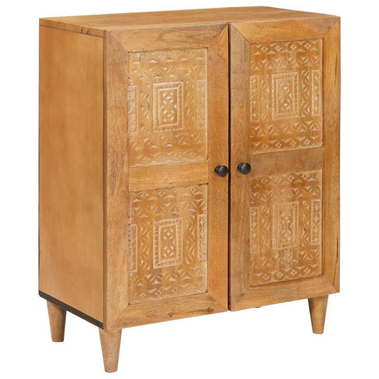 Sideboard mit Tür Hellbraun 60 x 33 x 75 cm massives Mangoholz