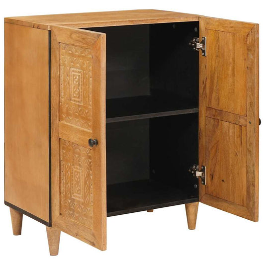 Sideboard mit Tür Hellbraun 60 x 33 x 75 cm massives Mangoholz