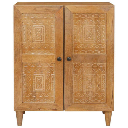 Sideboard mit Tür Hellbraun 60 x 33 x 75 cm massives Mangoholz