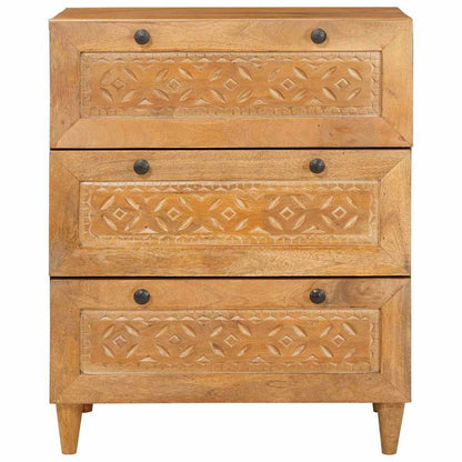 Sideboard Hellbraun 60 x 33 x 75 cm massives Mangoholz