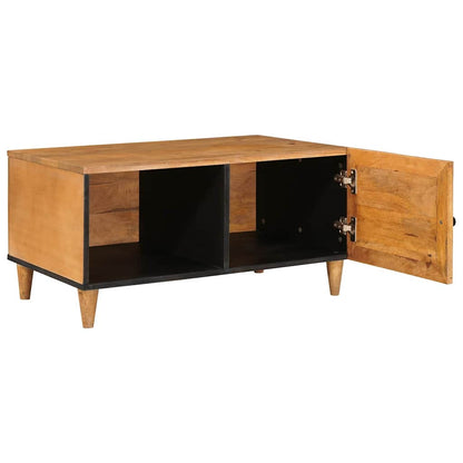Couchtisch mit Tür Hellbraun 80 x 50 x 40 cm massives Mangoholz