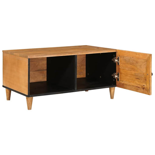 Couchtisch mit Tür Hellbraun 80 x 50 x 40 cm massives Mangoholz