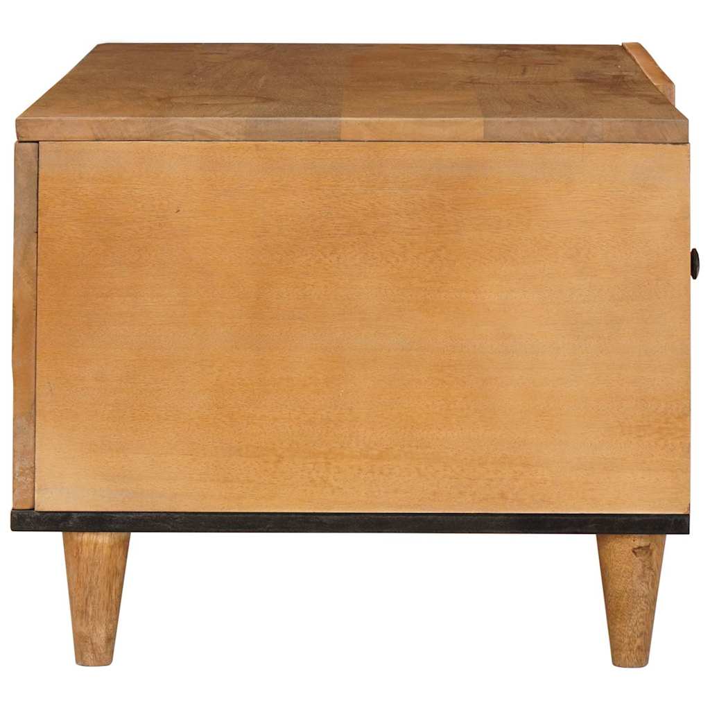 Couchtisch mit Tür Hellbraun 80 x 50 x 40 cm massives Mangoholz