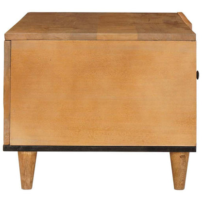 Couchtisch mit Tür Hellbraun 80 x 50 x 40 cm massives Mangoholz
