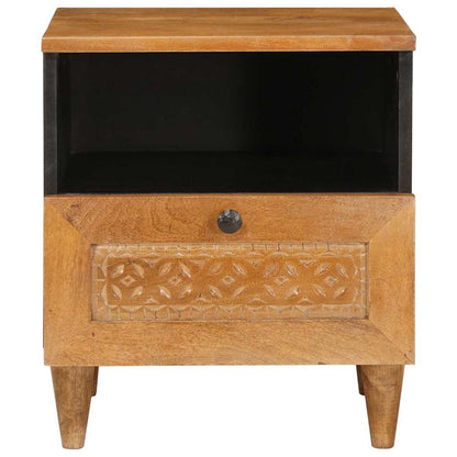 Nachttisch Hellbraun 40 x 33 x 46 cm massives Mangoholz