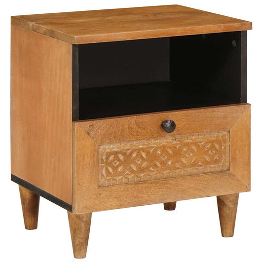 Nachttisch 2 pcs Hellbraun 40 x 33 x 46 cm massives Mangoholz