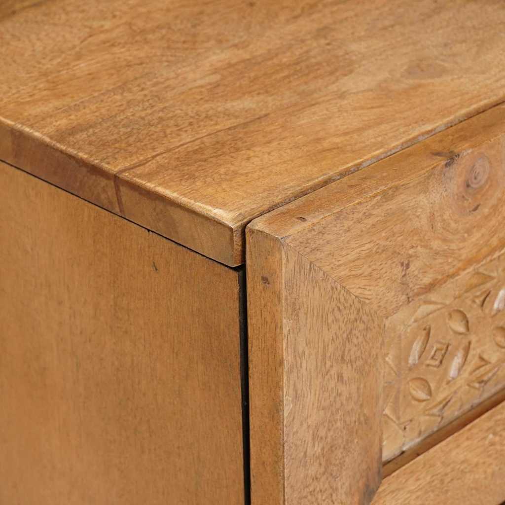 Nachttisch Hellbraun 50 x 33 x 60 cm massives Mangoholz