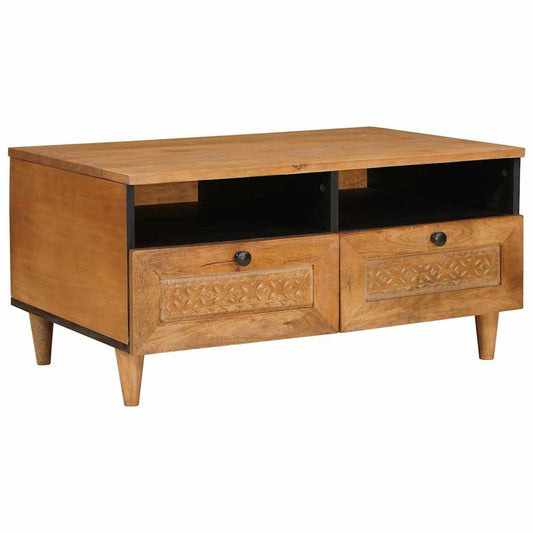Couchtisch Hellbraun 80 x 54 x 40 cm massives Mangoholz