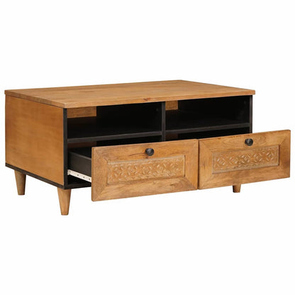 Couchtisch Hellbraun 80 x 54 x 40 cm massives Mangoholz