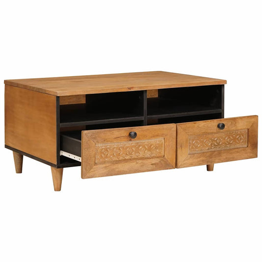 Couchtisch Hellbraun 80 x 54 x 40 cm massives Mangoholz