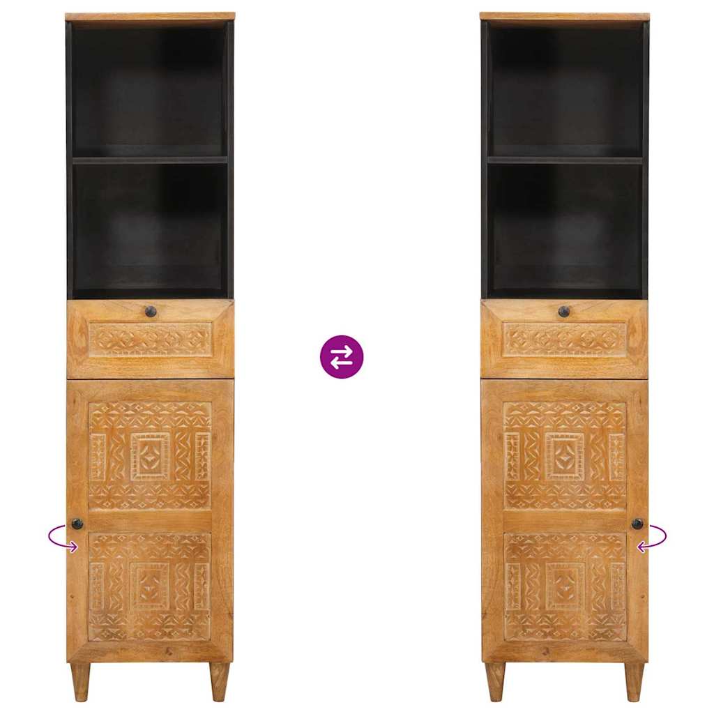 Badezimmerschrank Hellbraun 38 x 33 x 160 cm Holzwerkstoff