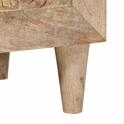 Nachttisch Beige 40 x 33 x 46 cm massives Mangoholz