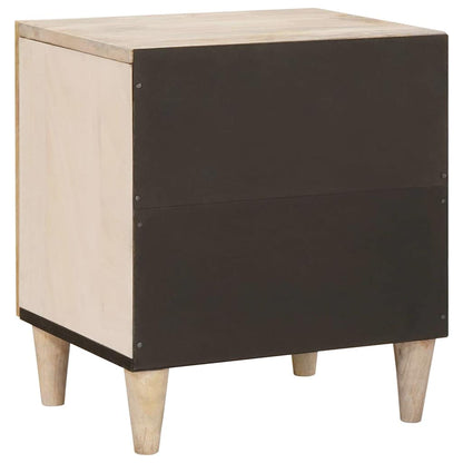 Nachttisch Beige 40 x 33 x 46 cm massives Mangoholz