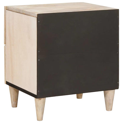 Nachttisch 2 pcs Beige 40 x 33 x 46 cm massives Mangoholz