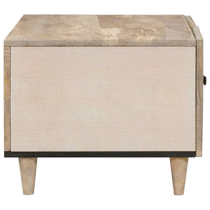 Couchtisch mit Tür Beige 80 x 50 x 40 cm massives Mangoholz
