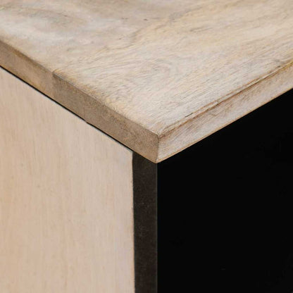 Nachttisch 2 pcs Beige 40 x 33 x 46 cm massives Mangoholz