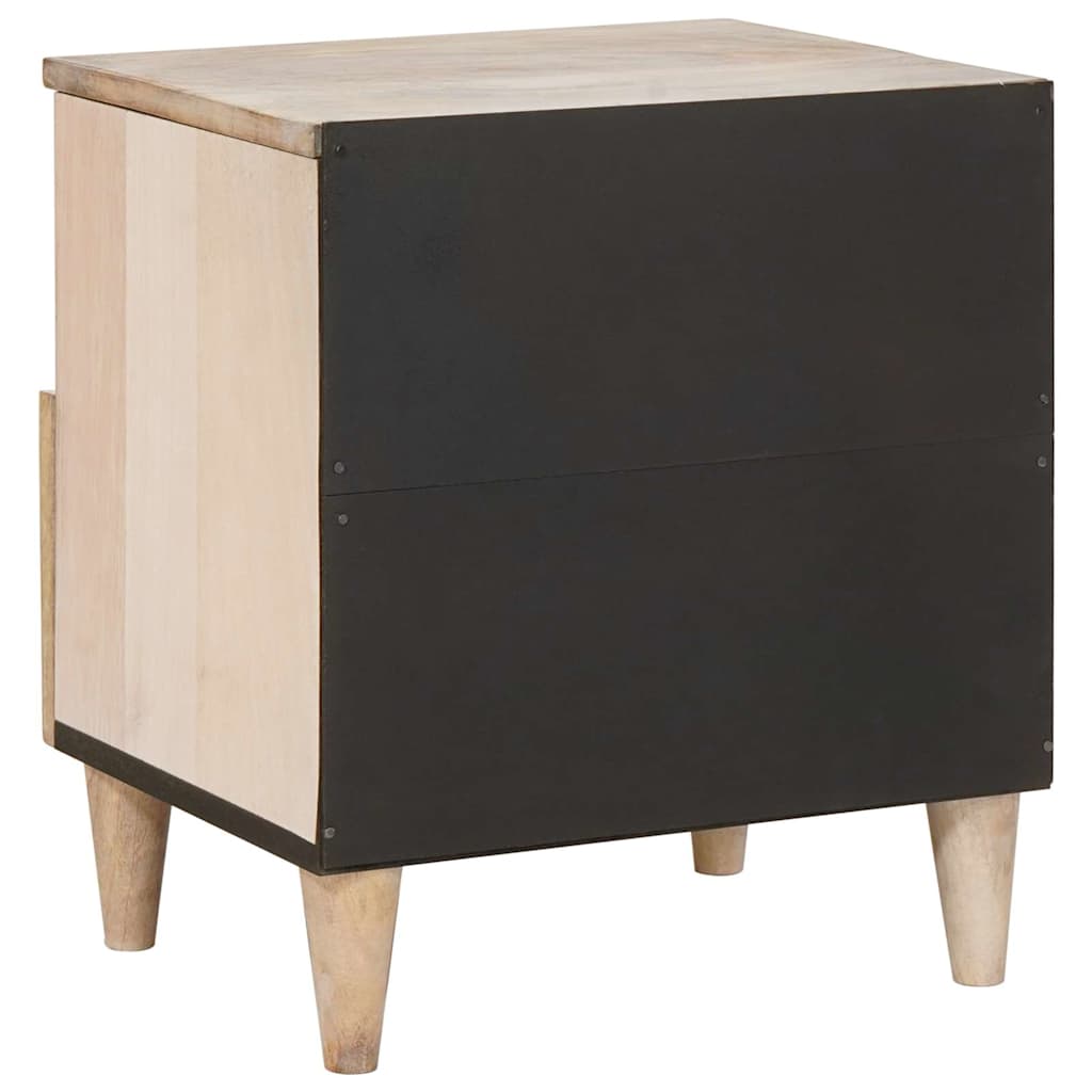Nachttisch 2 pcs Beige 40 x 33 x 46 cm massives Mangoholz