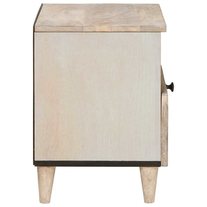 Nachttisch 2 pcs Beige 40 x 33 x 46 cm massives Mangoholz