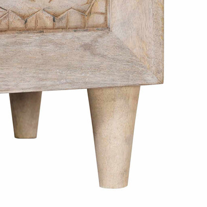 Nachttisch Beige 50 x 33 x 60 cm massives Mangoholz