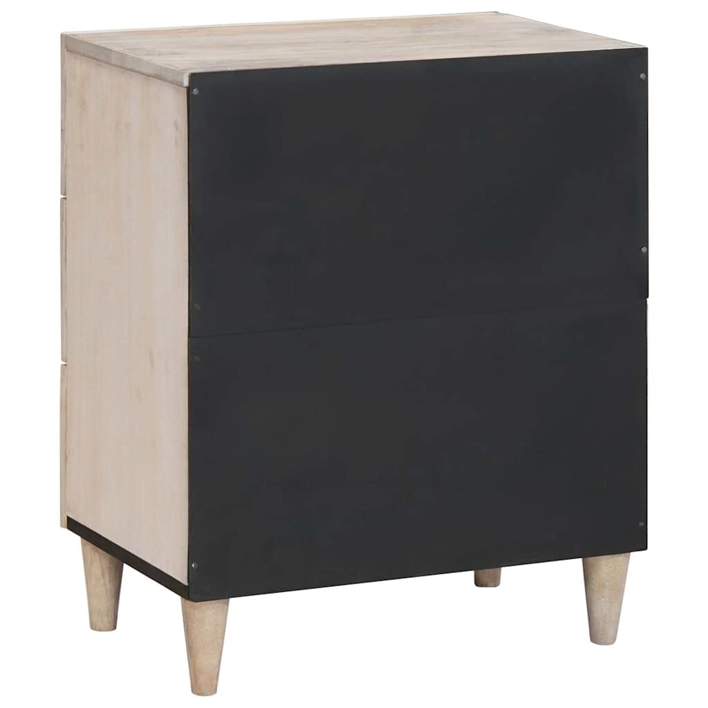 Nachttisch Beige 50 x 33 x 60 cm massives Mangoholz