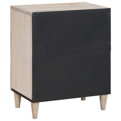 Nachttisch Beige 50 x 33 x 60 cm massives Mangoholz