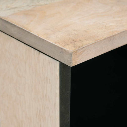 Nachttisch mit Regal Beige 50 x 33 x 60 cm massives Mangoholz
