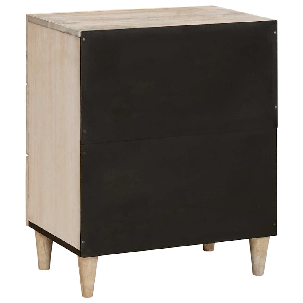 Nachttisch mit Regal Beige 50 x 33 x 60 cm massives Mangoholz