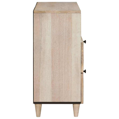Nachttisch mit Regal Beige 50 x 33 x 60 cm massives Mangoholz