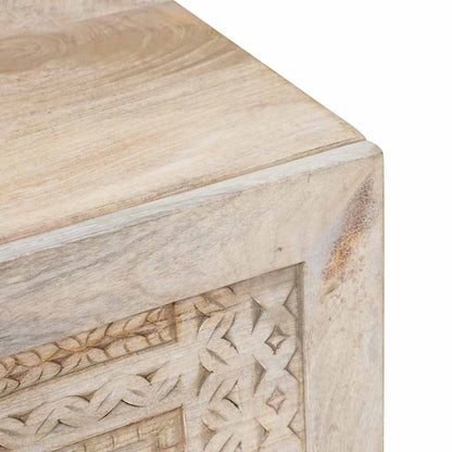 Couchtisch mit Regal Beige 100 x 54 x 40 cm massives Mangoholz
