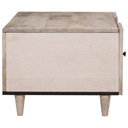 Couchtisch mit Regal Beige 100 x 54 x 40 cm massives Mangoholz