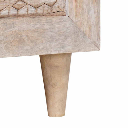 Couchtisch mit Regal Weiß 80 x 54 x 40 cm massives Mangoholz