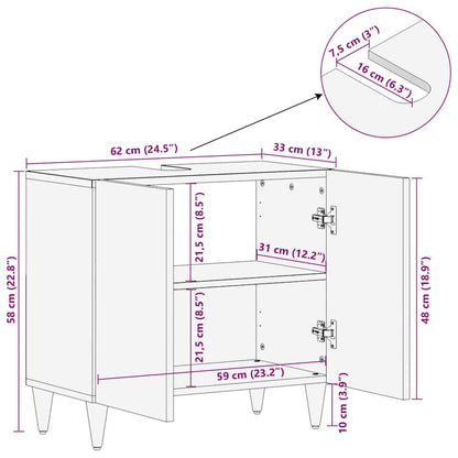 Badezimmerschrank Wandmontiert mit Tür Weiß 62 x 33 x 58 cm