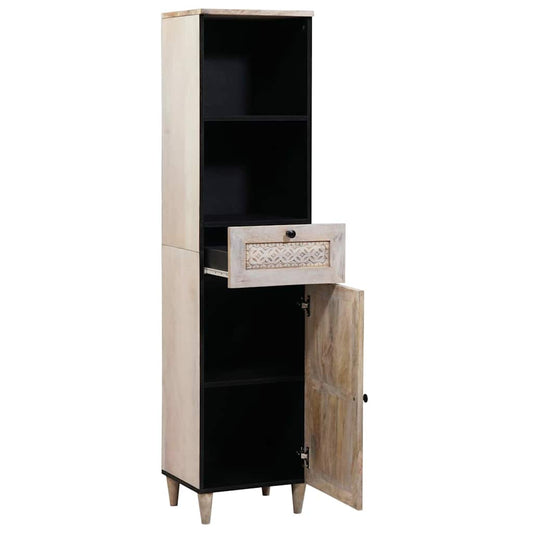 Badezimmerschrank mit Regal Weiß 38 x 33 x 160 cm Holzwerkstoff