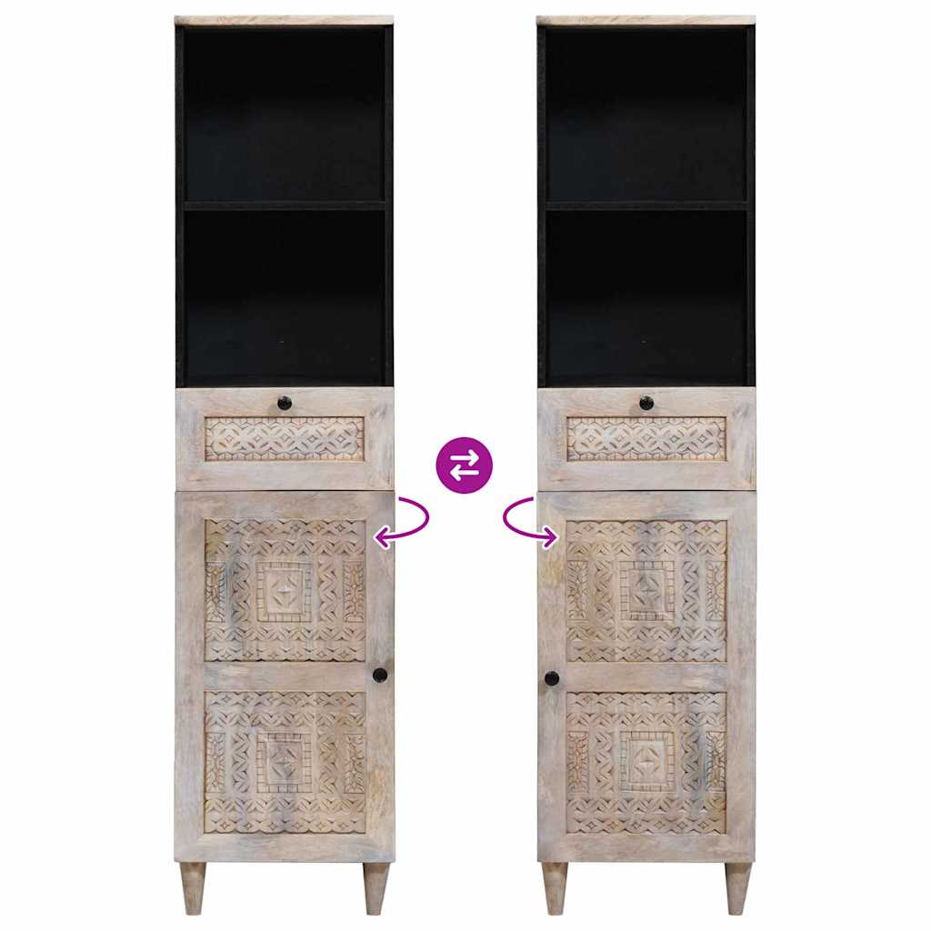 Badezimmerschrank mit Regal Weiß 38 x 33 x 160 cm Holzwerkstoff