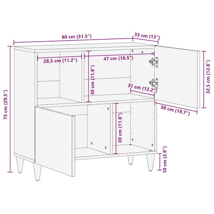Sideboard Weiß 33,5 x 80 x 75 cm