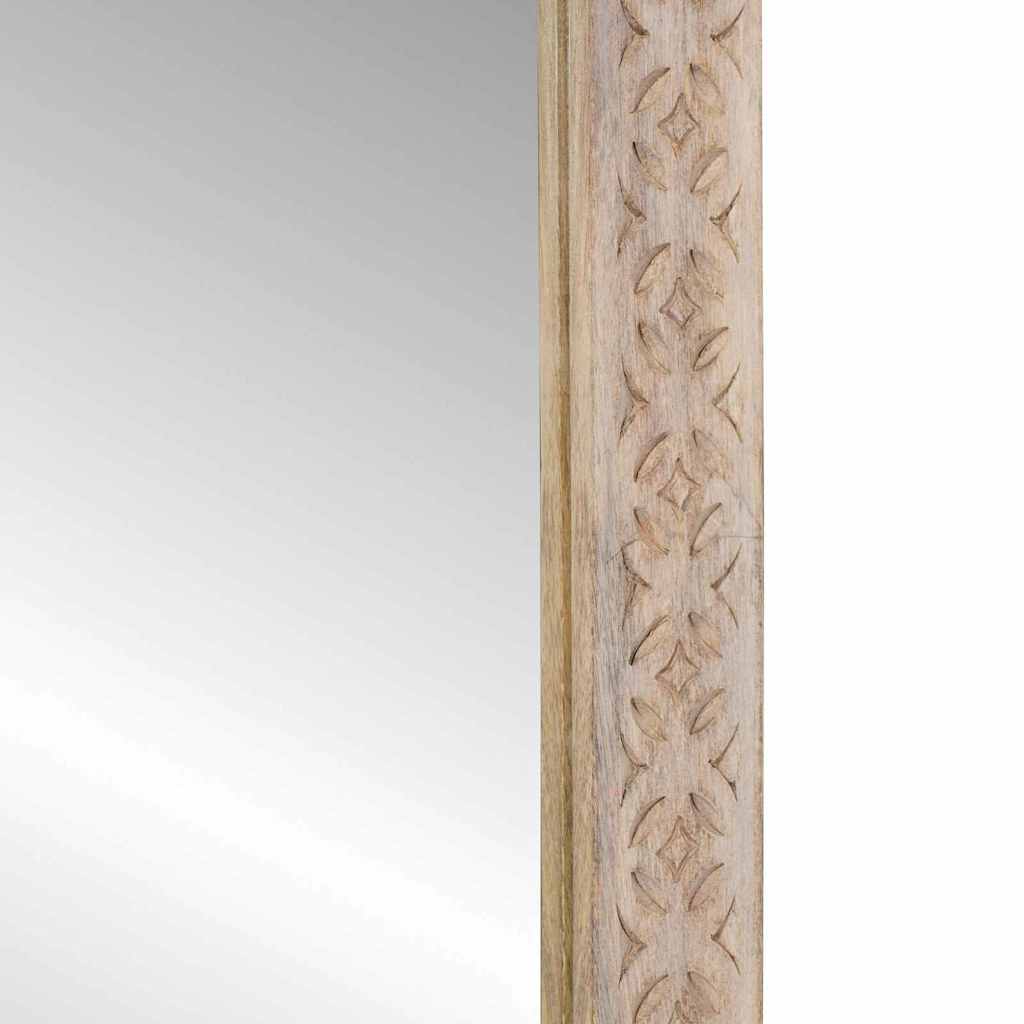 Spiegel mit Spiegel Weiß 57 x 70 x 3 cm massives Mangoholz