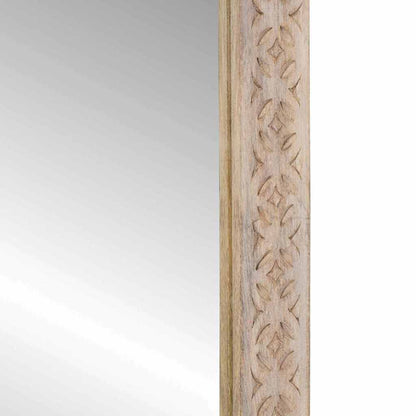 Spiegel mit Spiegel Weiß 57 x 70 x 3 cm massives Mangoholz